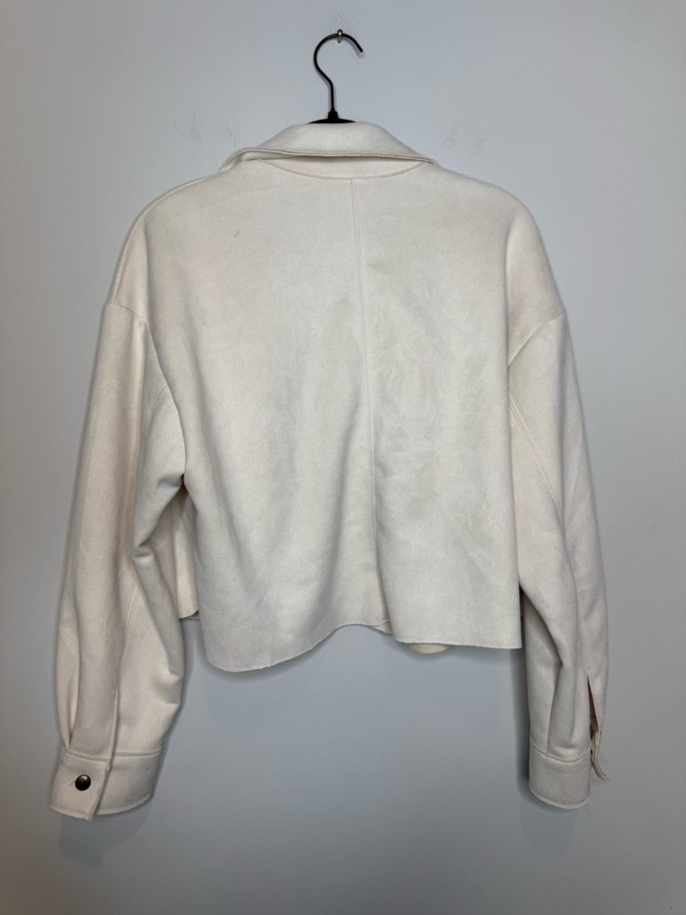Moa Moa Cropped Cream Button-Front Jacket - Picture 7 of 8